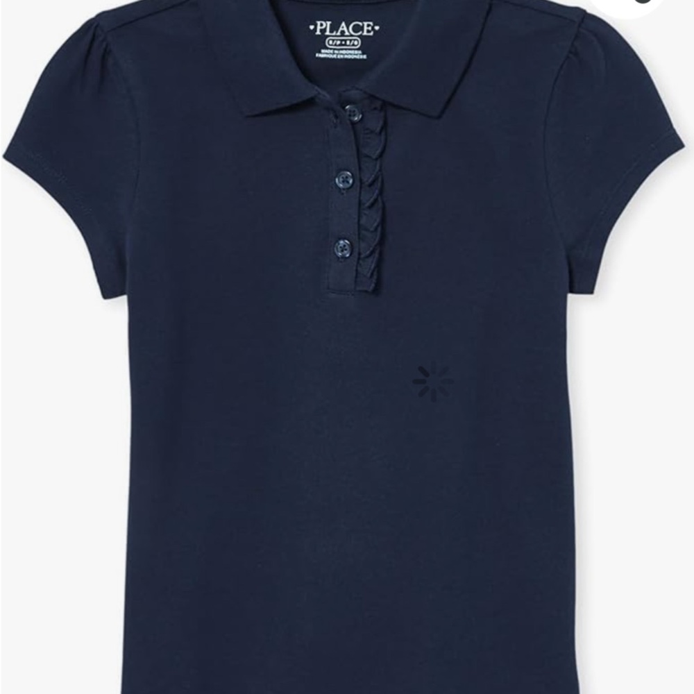 NWOT The Children's Place Navy blue girls Polo ruffle polo Shirt uniform